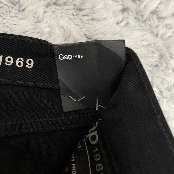 🌞 NWT Gap 1969 Black Ripped Girlfriend Denim Jeans 24r Distressed Rolled Cuff - Picture 8 of 12